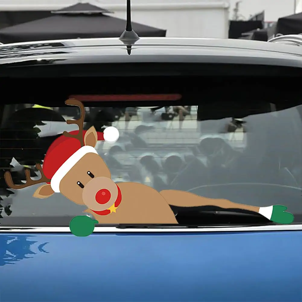 

Santa Claus Car Rear Wiper Sticker Detachable PVC Windshield Rear Window Wiper Stickers Christmas Stickers for Car Styling