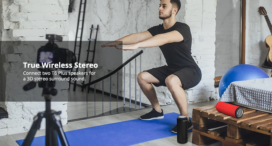 Tronsmart T6 Plus Bluetooth Speaker 40W Portable Speaker Deep Bass Soundbar with IPX6 Waterproof, Power Bank Function SoundPulse