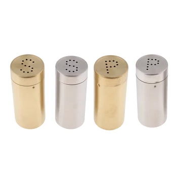 

2Pcs Stainless Steel Salt Pepper Shakers Elegant Salt Pepper Kosher Sea Salts Spices Multi-purpose Kitchen Tool - Silver/Gold