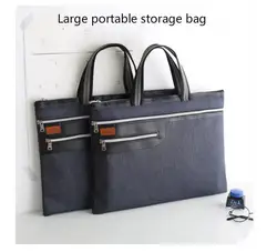 Большая деловая дорожная Сумка для документов формата А4, водонепроницаемый холщовый офисный портфель, сумка для мужчин, чехол для
