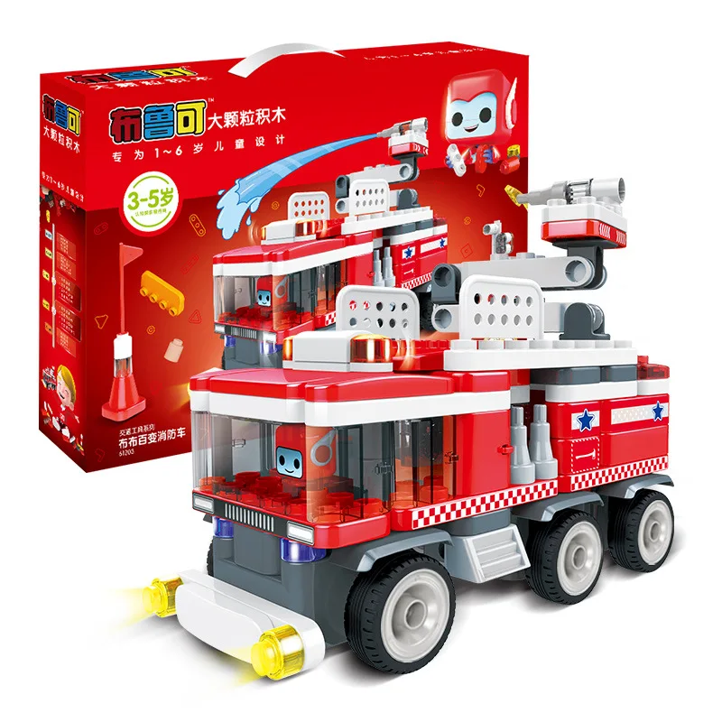 

61203 Fire engine Series Truck Car Vehicle Large particle Educational Building Blocks Bricks Toys for Children Birthday Gifts