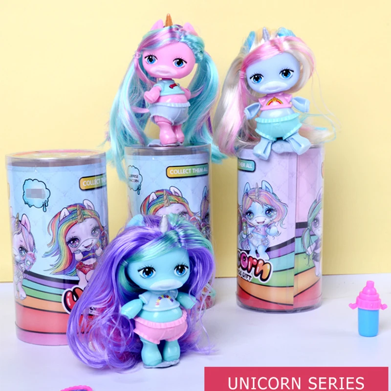 Baby Reborn Unicorn Doll Figure Toy Surprise Poopsies Silcone Sex BJD Dolls Colorful Hair Toy