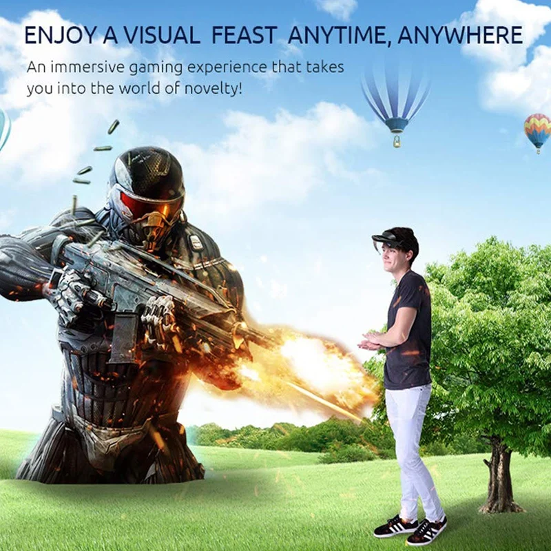 Intelligent Ar Glasses 3D Video Augmented Reality Vr Headphones for 3-D Video and Games on the Iphone and Android(4.5-5.5 Inch S