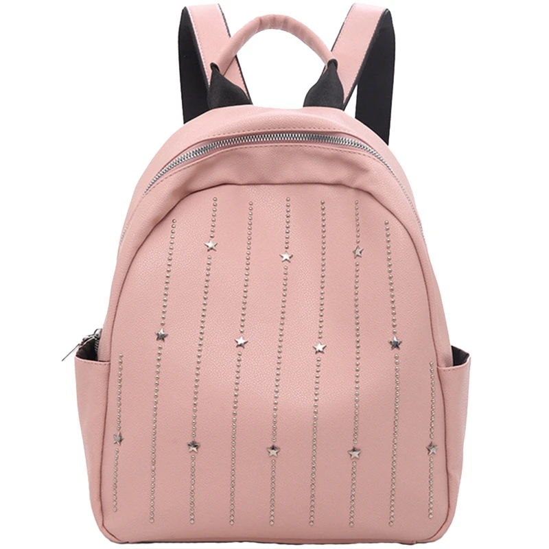 #*Cheap Fashion Women #039;S Backpack Small Stars Pattern Soft Multi Function Small Backpack Pink