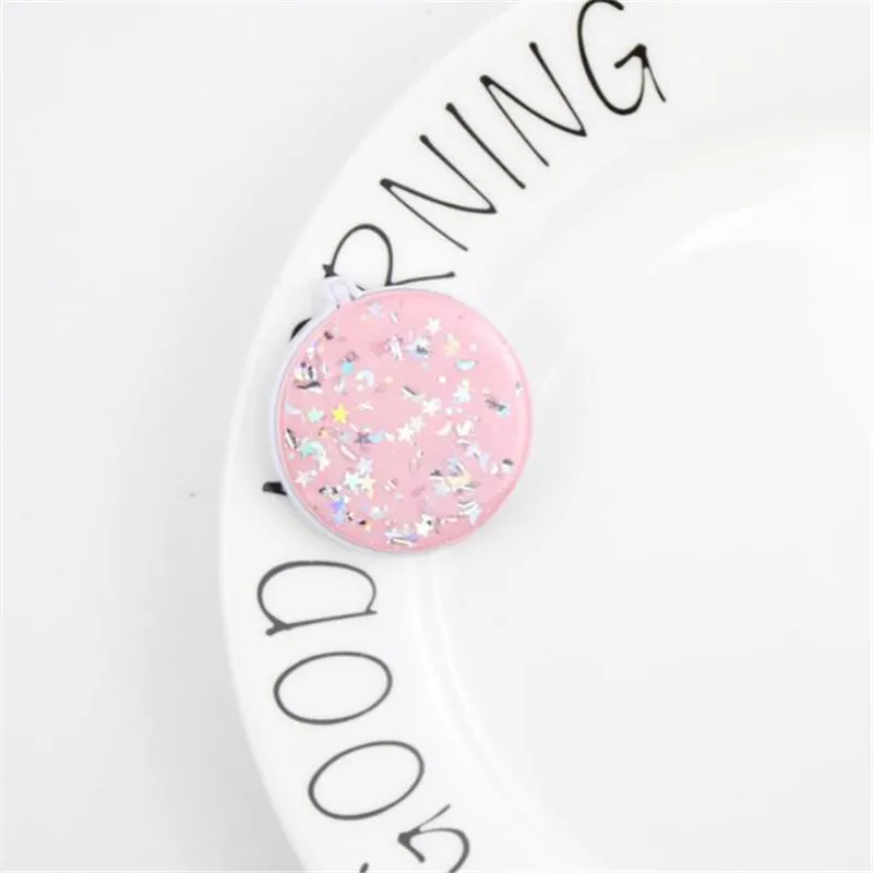 Phone Holder Fold Cartoon Glitter Double Mirror Expanding Stand Love Heart Pocket Bracket For All Mobile Phone Holder Stand car dashboard phone holder