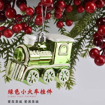 

Christmas Decoration Train Pendant Green Painted Plastic Train Ornament Christmas Tree Children Decoration Ornaments