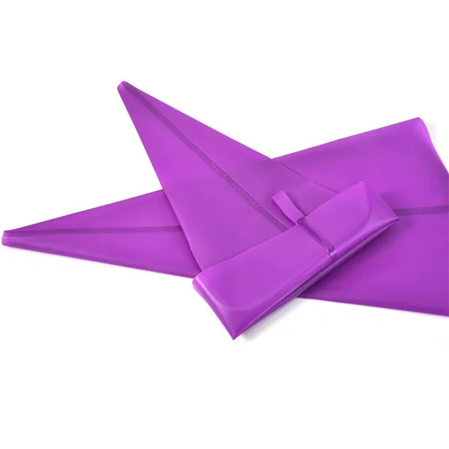 4 Méretű Lila Szilikon Csővezeték -Táska Újrafelhasználható Jeges Tejszínes Tészta Táskák Torta Díszítő Szerszám Diy Fondant Cukrász Lógó - Image 3