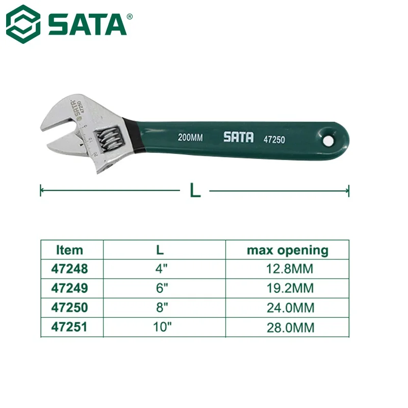 SATA 4 шт мульти-функциональный раздвижной гаечный ключ инструмент разводной ключ специальный большое отверстие ключ, дюймовый стандарт кондиционер для шлица «звездочка» Набор торцевых гаечных ключей W47248