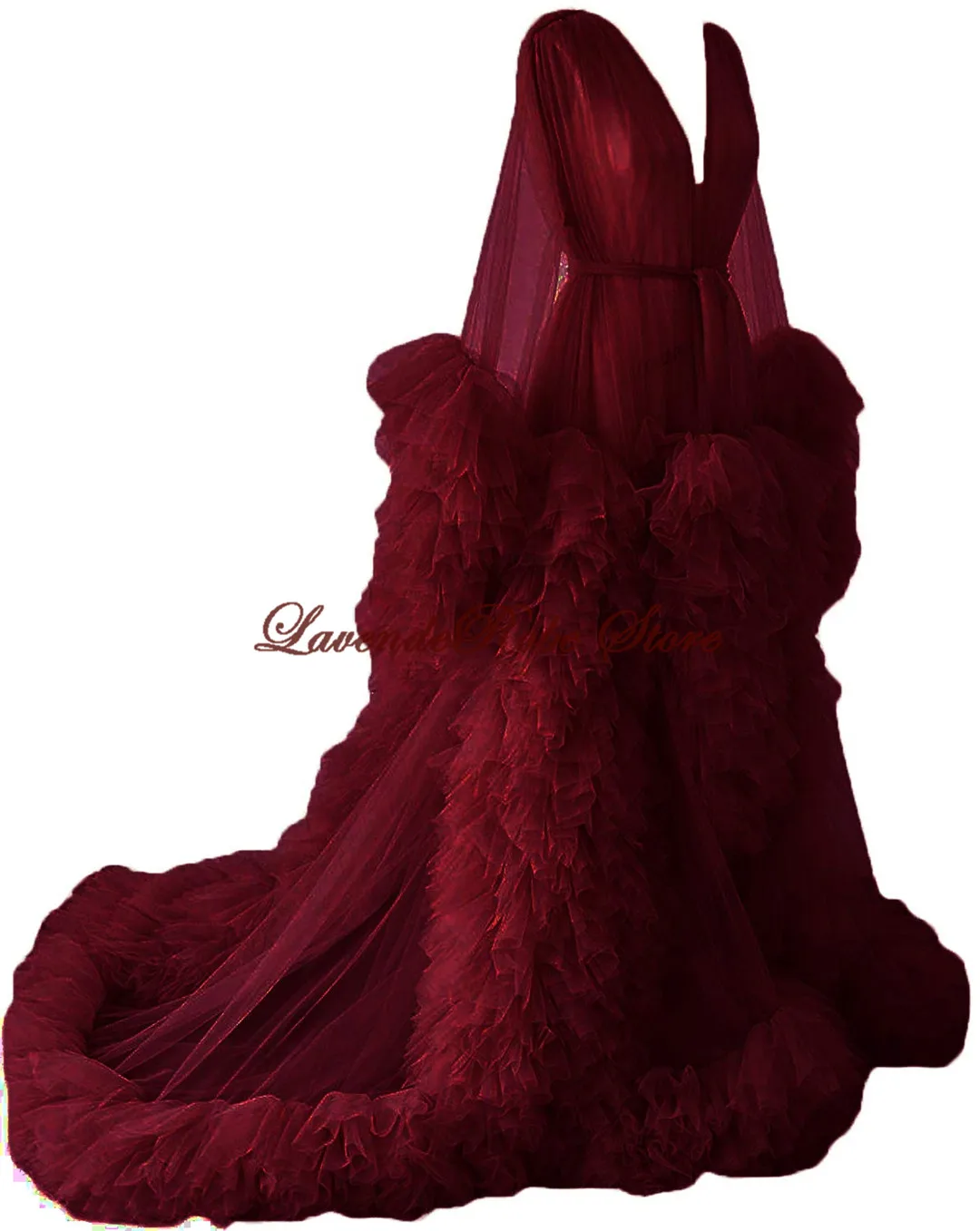 Женский халат прозрачная пикантная Пижама длинный тюлевый пышная одежда для сна