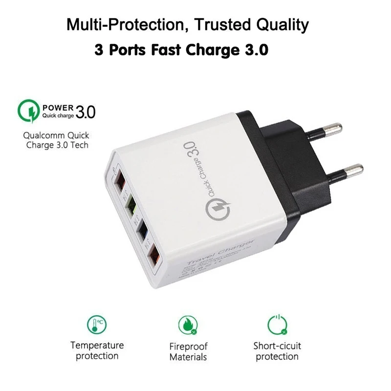 Быстрая зарядка 3 0 USB зарядное устройство для Samsung Huawei Xiaomi M QC EU настенное