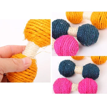 

Dumbbells Cat Toy Creative Interactive Cat Sisal Toy Pet Chew Playing Toy for Kitten Funny Favor Training Toys Accessories