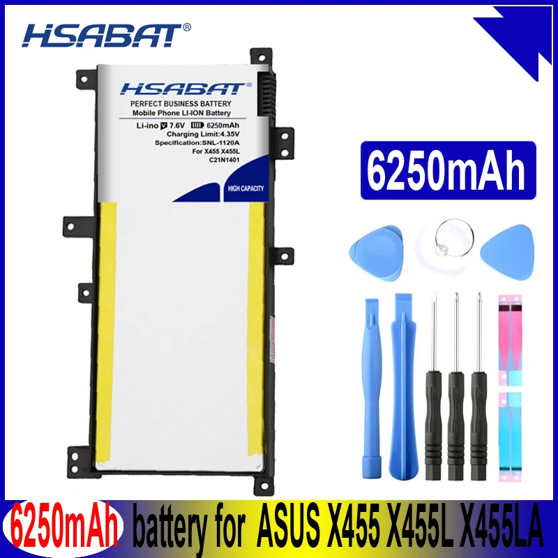 HSABAT C21N1401 6250mAh Battery For ASUS X455 X455L X455LA A455L A455LD A455LN F455L X454W X455LD X455DG X455LF X455LJ | Мобильные