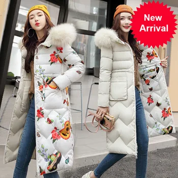 

Two Sides Both Can Be Wore 2020 Women Winter Jacket New Arrival With Fur Hooded Long Coat Cotton Padded Warm Parka Womens Parkas