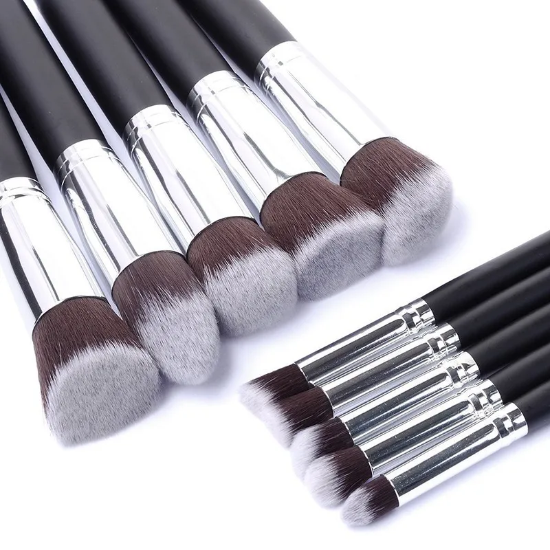 

10Pc Synthetic Makeup Brush Set Cosmetics Foundation Blending Blush Makeup Tool Make Up Brushes
