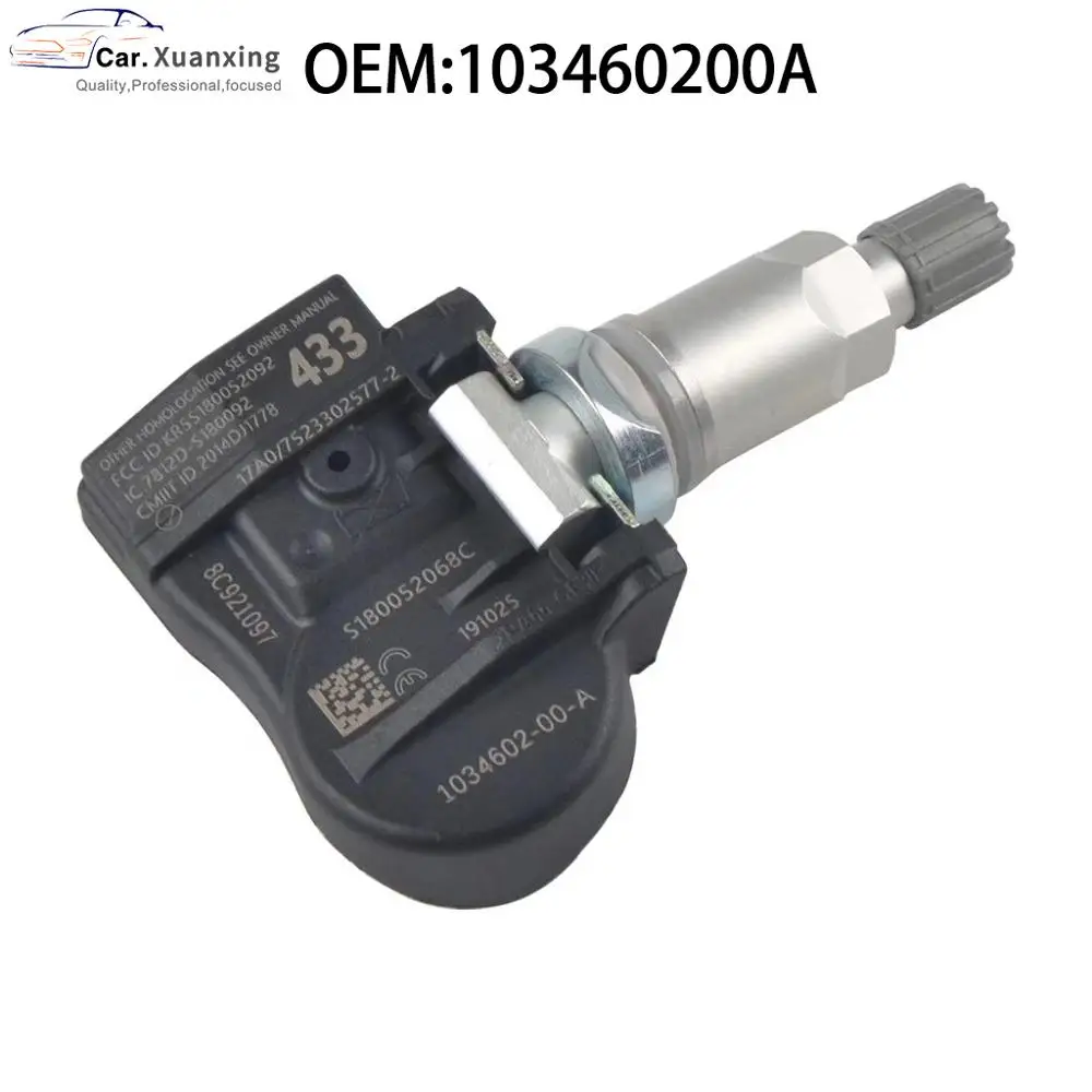

OEM 103460200A датчик давления в шинах Система мониторинга TPMS 433 МГц для Tesla Mode3 Modex S180052068C