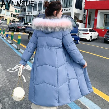 

AYUNSUE 2020 New Winter Jacket Women Parka Long Coat Female Korean Down Cotton Padded Jacket Hooded Fashion Parkas D1903 KJ3356