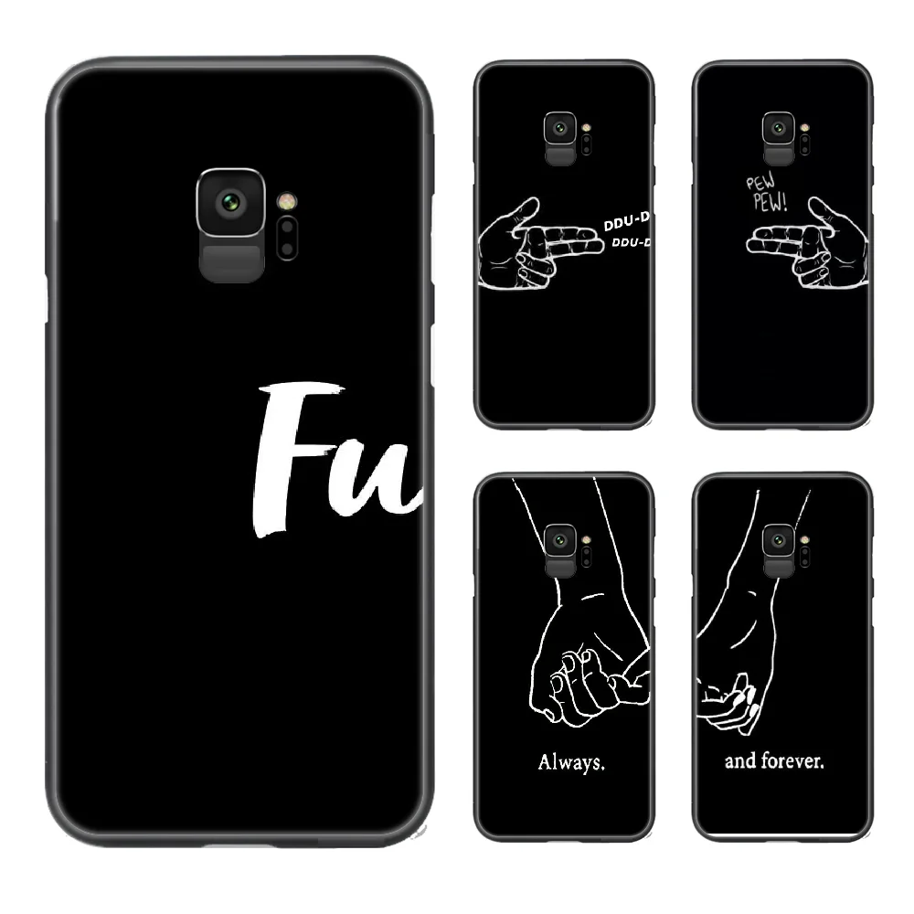 Bff Best Friends Forever Couples Phone Case Cover Hull For Samsung Galaxy S 6 7 8 9 10 e 20 edge uitra Note plus black | Мобильные
