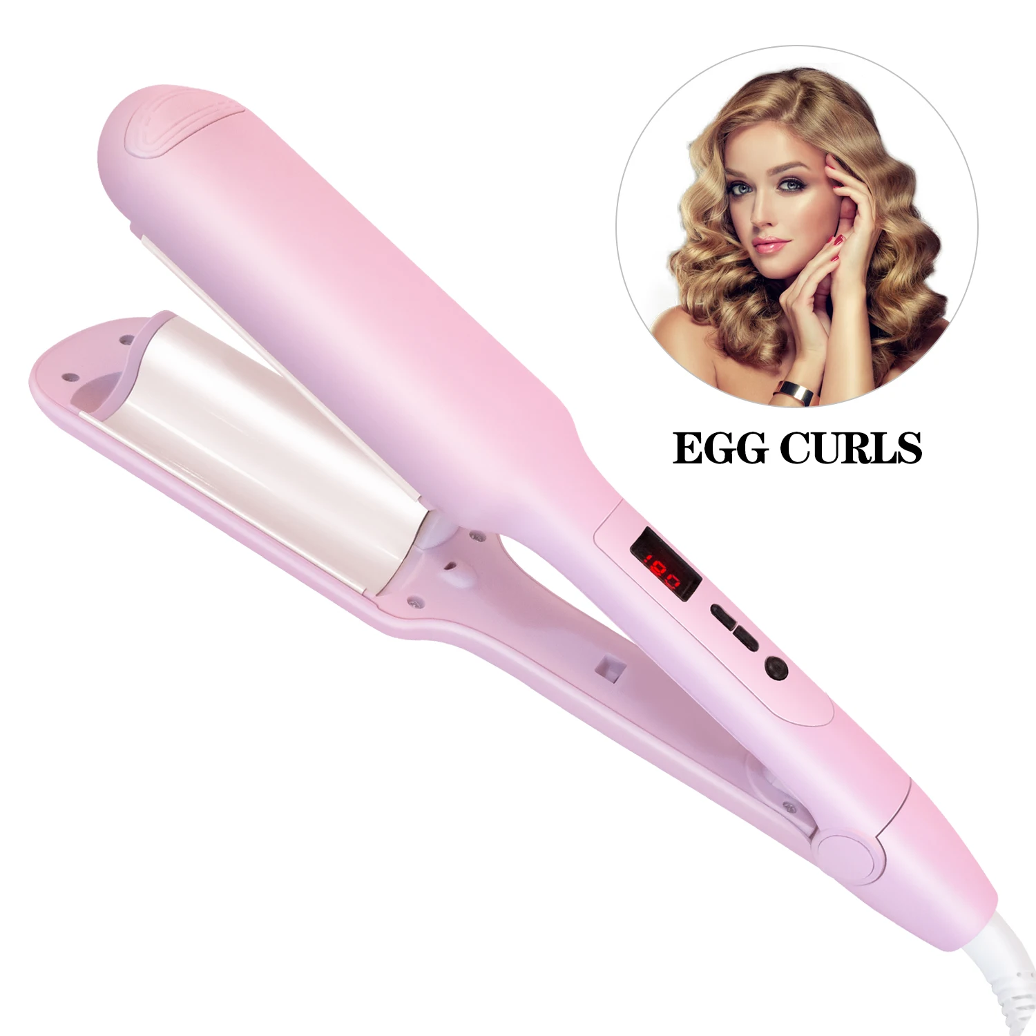 pink wand curling iron