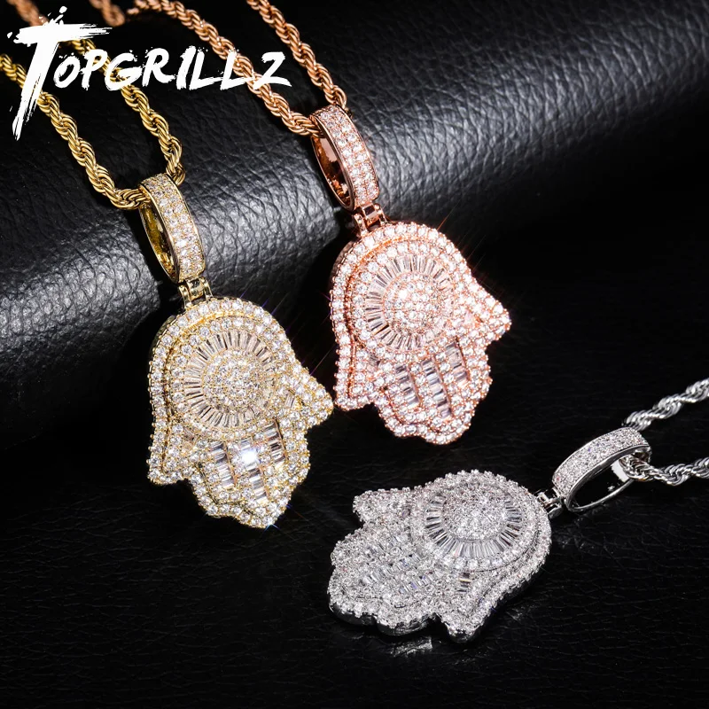 TOPGRILLZ новое ожерелье с кулоном руки цепью для тенниса кубинская цепь Золотой