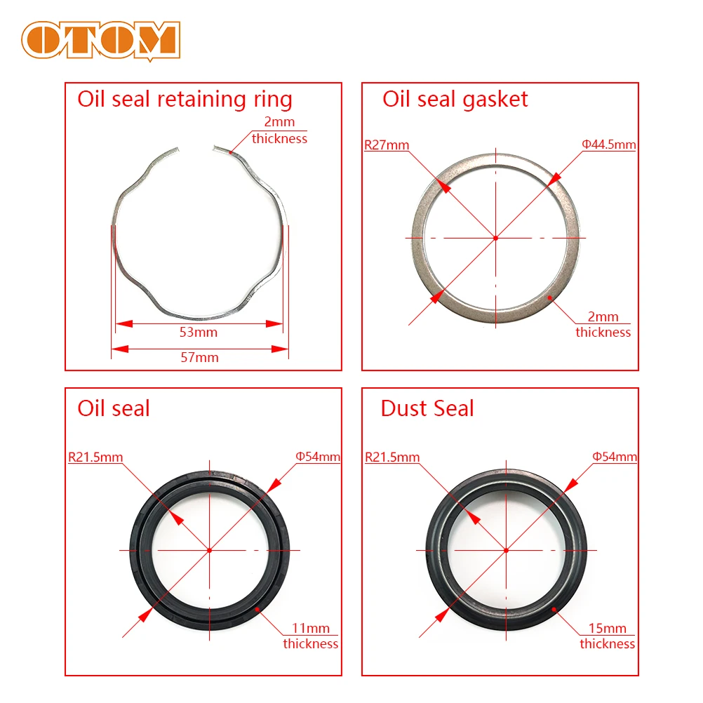 OTOM Motorcycle 43mm FASTACE Front Shock Absorber Repair Kit Oil Dust Seal Bushing Gasket Retaining Ring For KAYO T4 GUIZUN MX6