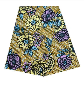 

Golden Wax Ankara African Printed Wax Fabric Block Wax Print Fabrics With Gold Line Layer Surface For African Wedding Dresses