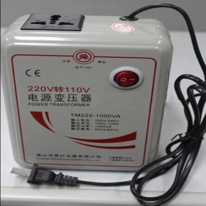 1000w 1 kva понижающий трансформатор преобразователя напряжения 220 v-240 V до 110 v-120 V