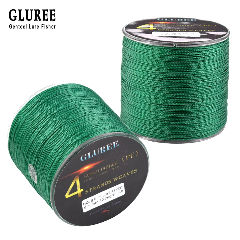 

500M 4 PE Braided Fishing Lines Multifilament Fishing Line Strong Braided Wire Carp Fishing Accessories Smooth 8-150LB GLUREE