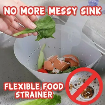 

Kitchen Foldable Leftovers Filter Self-Standing Anti-Blocking Device Stopper Simple Sink Recyclable Collapsible Drain Filter