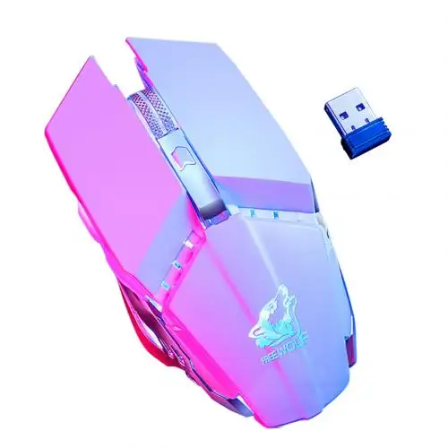 Белый Free Wolf X11 эргономичная 2,4G 2400 dpi стильная Автоматическая Беспроводная оптическая мышь для ноутбука - Цвет: Белый