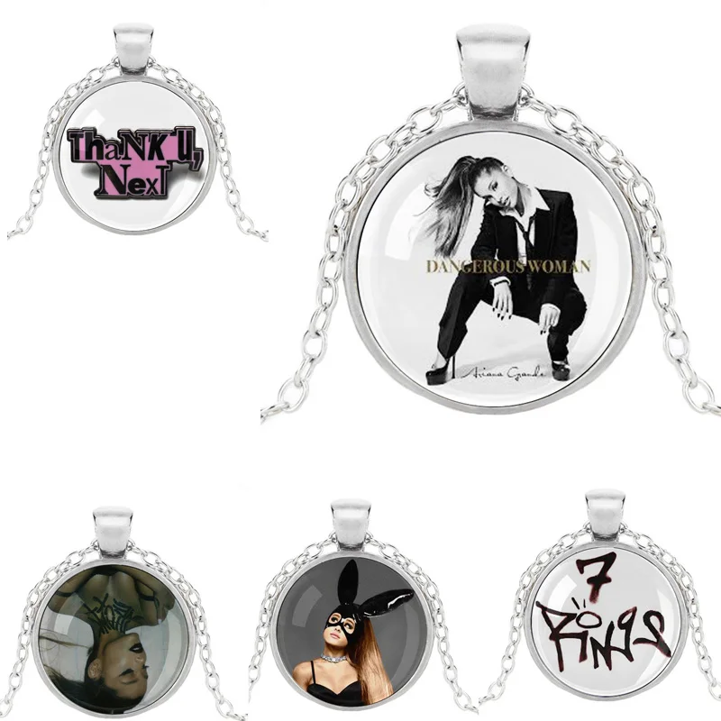 

Singer Ariana Grande Butera Necklace Biggest Songs 7Rings Pendant Thank U Next Torque Dangerous Woman Album Cover For Fans Gift