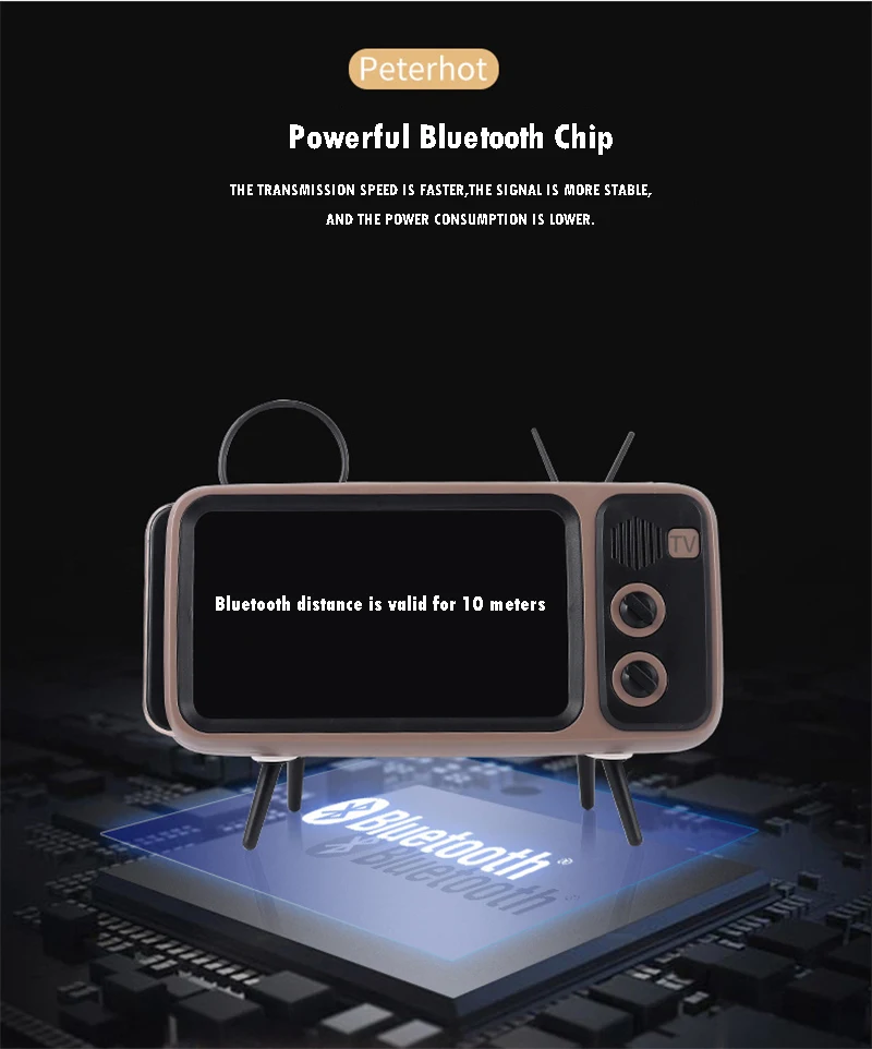 Ретро ТВ держатель для мобильного телефона для iphone 6 7 8 Plus X XS 11Pro Max Bluetooth Sparker подставка для телефона настольная подставка для huawei Xiaomi