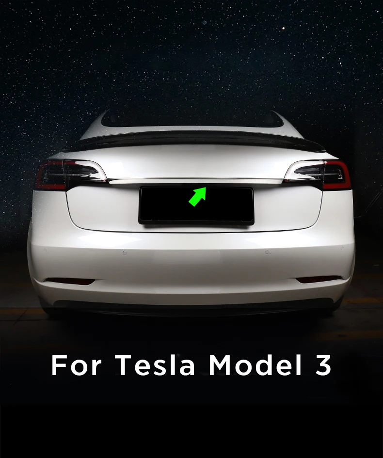 Lsrtw2017 для Tesla модель 3 автомобиля задние ворота полосы планки Decoraive интерьерные аксессуары для формовки