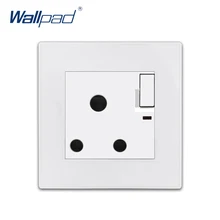 Wallpad коммутируется Великобритания 15A розетка Роскошный белый ПК Панель настенная электрическая розетка розетки