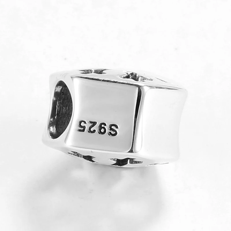 Autumn New 925 Sterling Silver Snowflake polygonal Charm Beads Fit Pandora Bracelet Original Silver 925 Jewelry Making