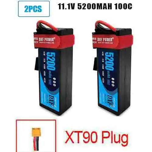 DXF Батарея Lipo 2S 3S 7,4 V 11,1 V 5200 мА/ч, 7000 мА/ч, 60C 120C 100C 200C 25C 50C на колесиках 1000 мАч 3S FPV RC вертолет автомобиля - Цвет: 2PCS3S5200mahXT90