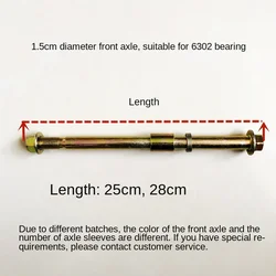 For Electric Tricycle Motorcycle Front Wheel Front Axle Prince's Electric Car Front Wheel Special Axle Front 10/12/15mm 1pcs