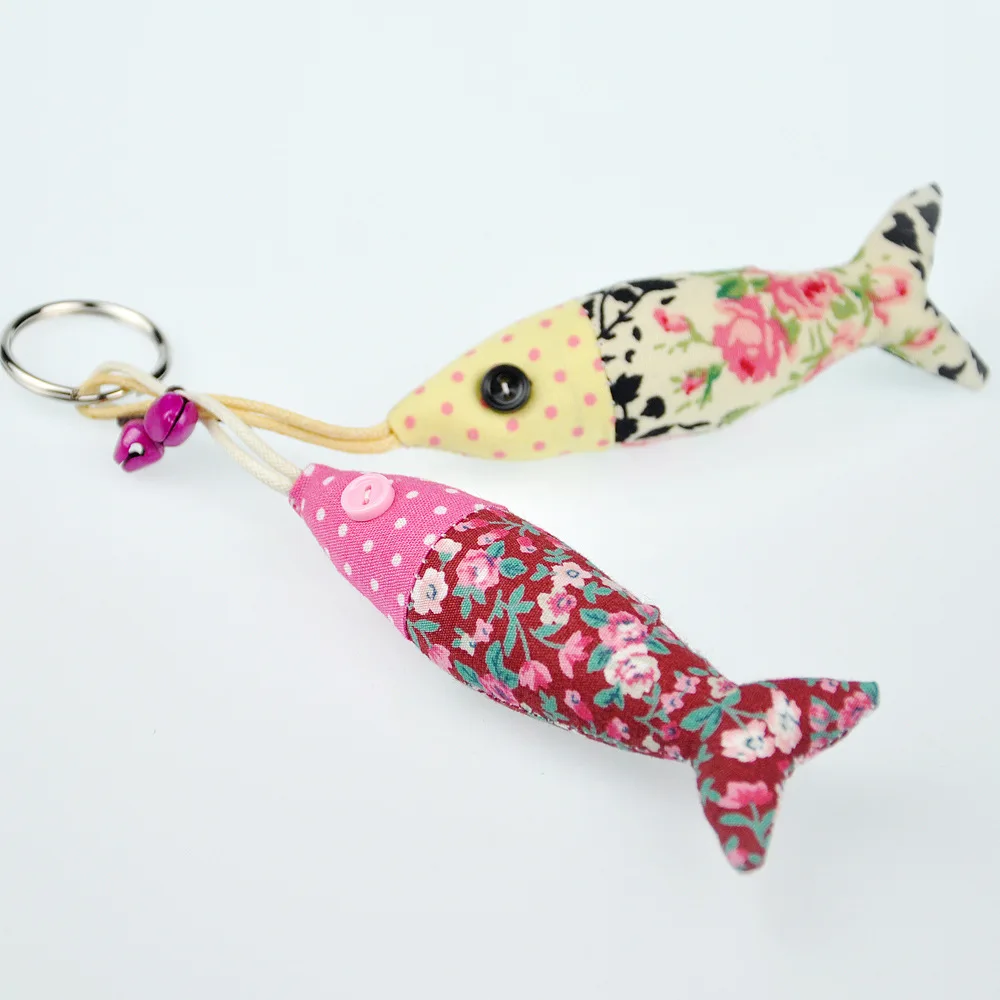 

Special Offer Thailand Travel Souvenirs Creative Gifts Fabric Pisces Key Chain Handmade Colored Cloth Small Fish-Shaped Keychain