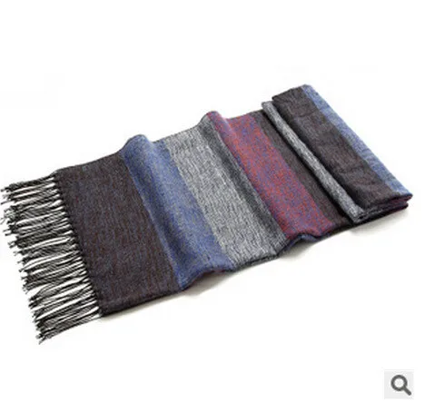 Осенне-зимний мужской теплый шарф, шаль, мягкие Модные мужские шарфы с кисточками - Цвет: Тёмно-синий