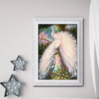 

Peafowl Diamond Painting 5D DIY Full Drill Cross Stitch Mosaic Craft Kit for Household Living Room Wall Accessories
