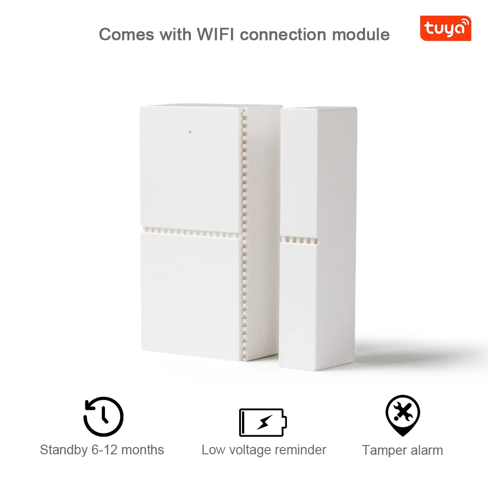 Tuya Smart wifi магнитный датчик двери, окна, открытая сигнализация, сигнал тревоги, детектор безопасности, дистанционное управление, умная жизнь Alexa Google Home