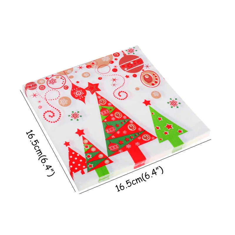 style I 20pcs Christmas Napkins Navidad Christmas Decoration For Home Santa Claus Paper Napkins New year Natal Table Party Decor Noel - Цвет: style I