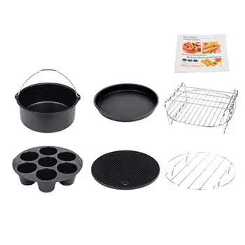 

7pcs/set 8 Inch Air Fryer Accessories for Airfryer 3.8QT-5.8QT Pizza Pan Cake Barrel Stand Rack Holder