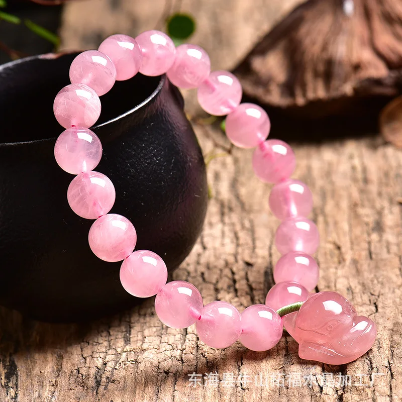 

Natural Horse Pink Crystal Fox Single Loop Bracelets Women's Spirit Fox Pink Crystal Bracelet Accessories