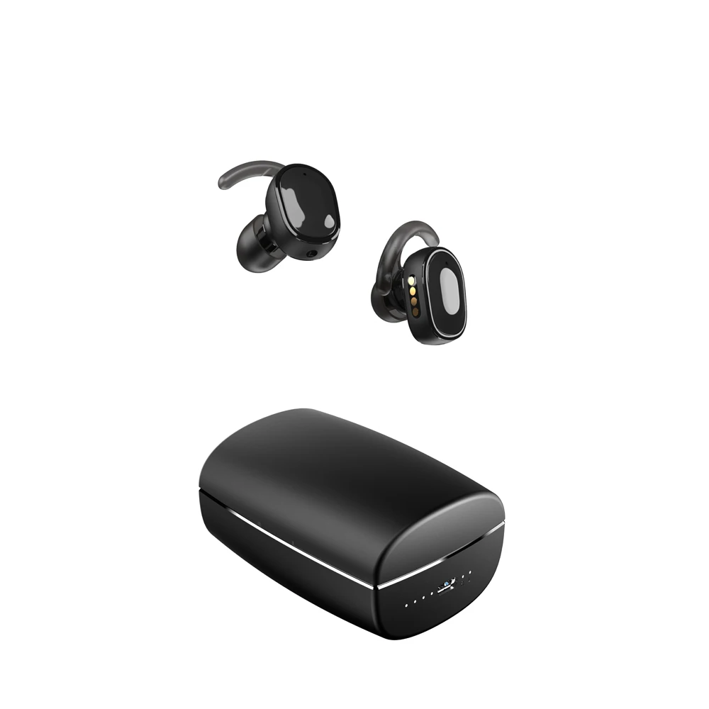 Conelz QCC3020 True Беспроводной TWS Bluetooth v5.0 стерео Hi-Fi наушники гарнитура с зарядкой чехол Шум сокращения - Цвет: Черный