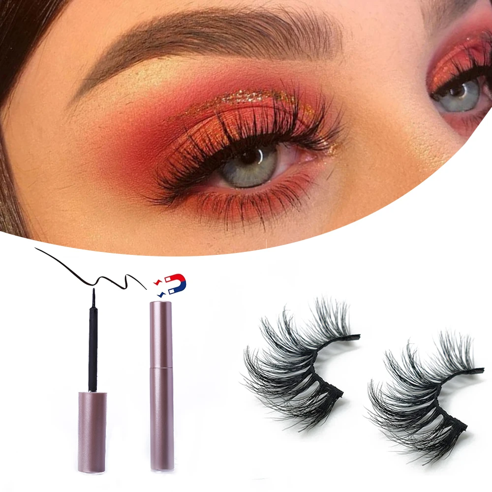 

Hot Magnetic Liquid Eyeliner & Magnetic False Eyelashes & Tweezer Set Waterproof Long Lasting Eyeliner False Eyelashes