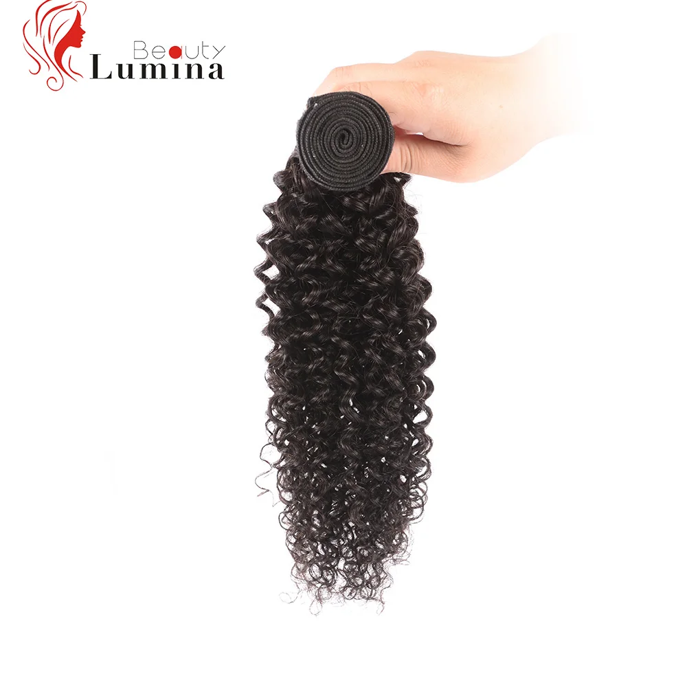 Beauty Lumina бразильские кудрявые Вьющиеся 3 пучка Remy человеческие волосы для наращивания длинные натуральные черные волосы для окрашивания