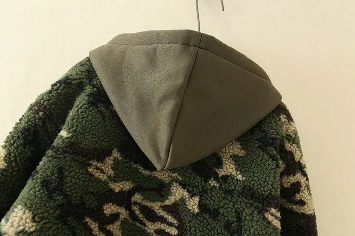 TUHAO осень и зима большой размер 5XL 4XL 3XL Женская овечья шерсть камуфляжная толстовка женская s пальто из искусственного меха размера плюс женская LZ84
