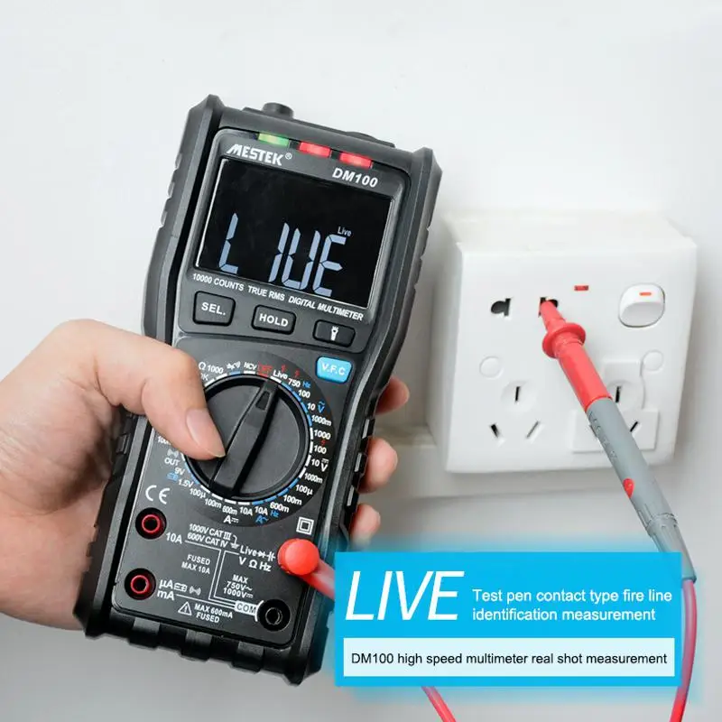 DishyKooker MESTEK DM100 Цифровой мультиметр высокоскоростной умный двухъядерный T-rms NCV температура Multimetro анти-сжигание