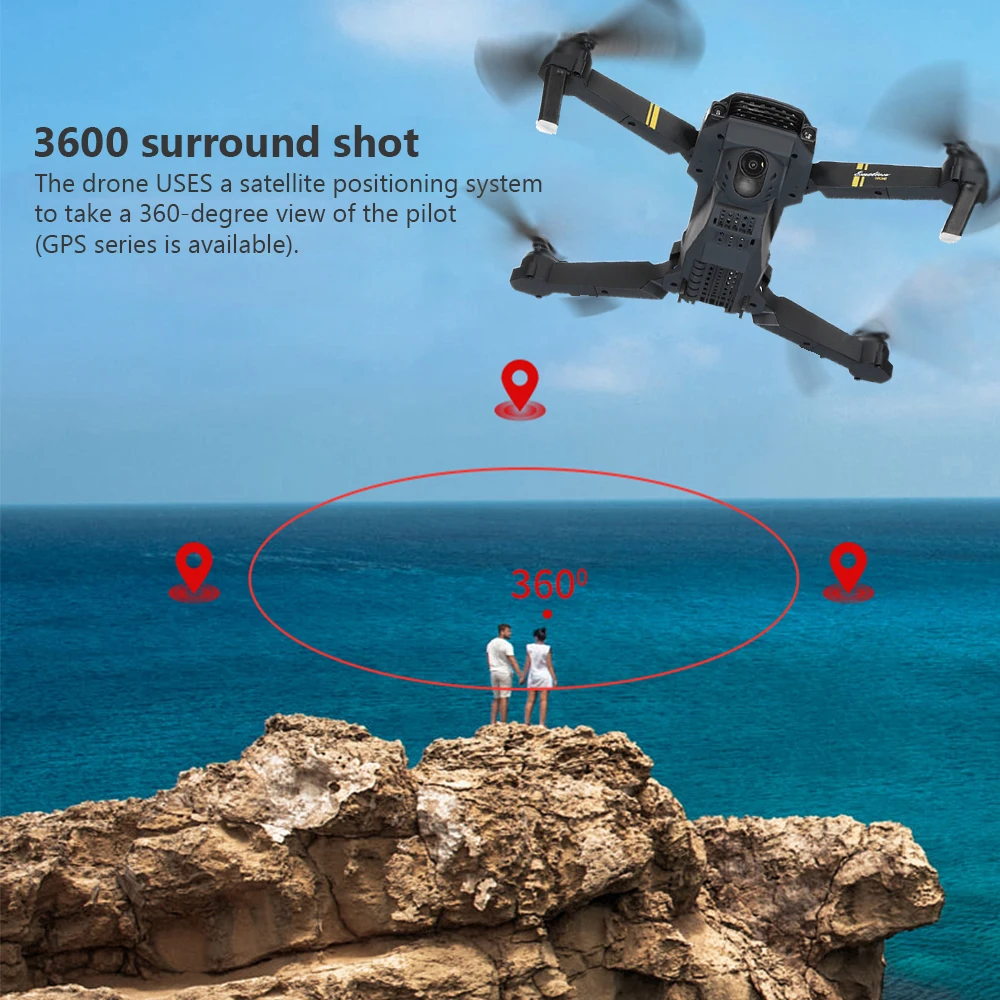 E58 Квадрокоптер Карманный Дрон камера Wi-Fi FPV RTF широкий угол высокий режим удержания складная рука RC Квадрокоптер приложение управление вертолет игрушка