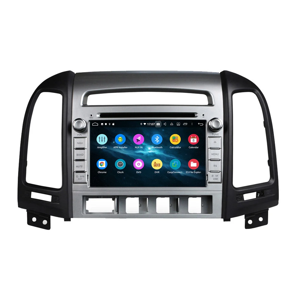 Android 9,0, четыре ядра, 4 Гб ОЗУ, 64 Гб ПЗУ, автомобильный DVD, gps навигация, мультимедийный плеер, стерео, для HYUNDAI SANTA FE 2006 2007 2008